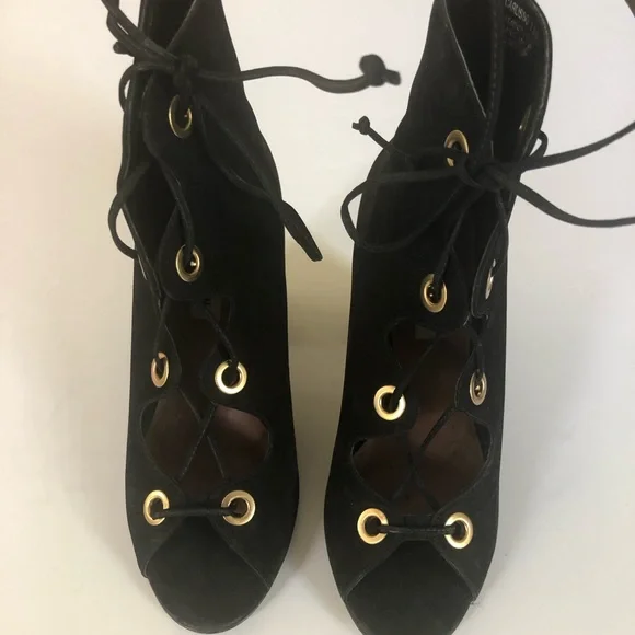 Steve Madden Lace-Up Suede Booties - Picture 2 of 7